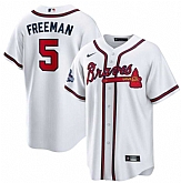 Braves 5 Freddie Freeman White Nike 2021 World Series Champions Cool Base Jersey Dzhi,baseball caps,new era cap wholesale,wholesale hats